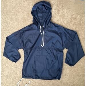 Spirit Jersey Unisex Windbreaker Navy Hooded Oversized Pullover Jacket Xsmall Xs